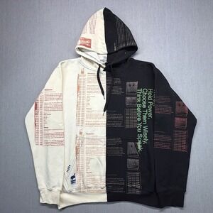 Snow Milk Hoodie Words Hold Power Men's Large Streetwear 14234